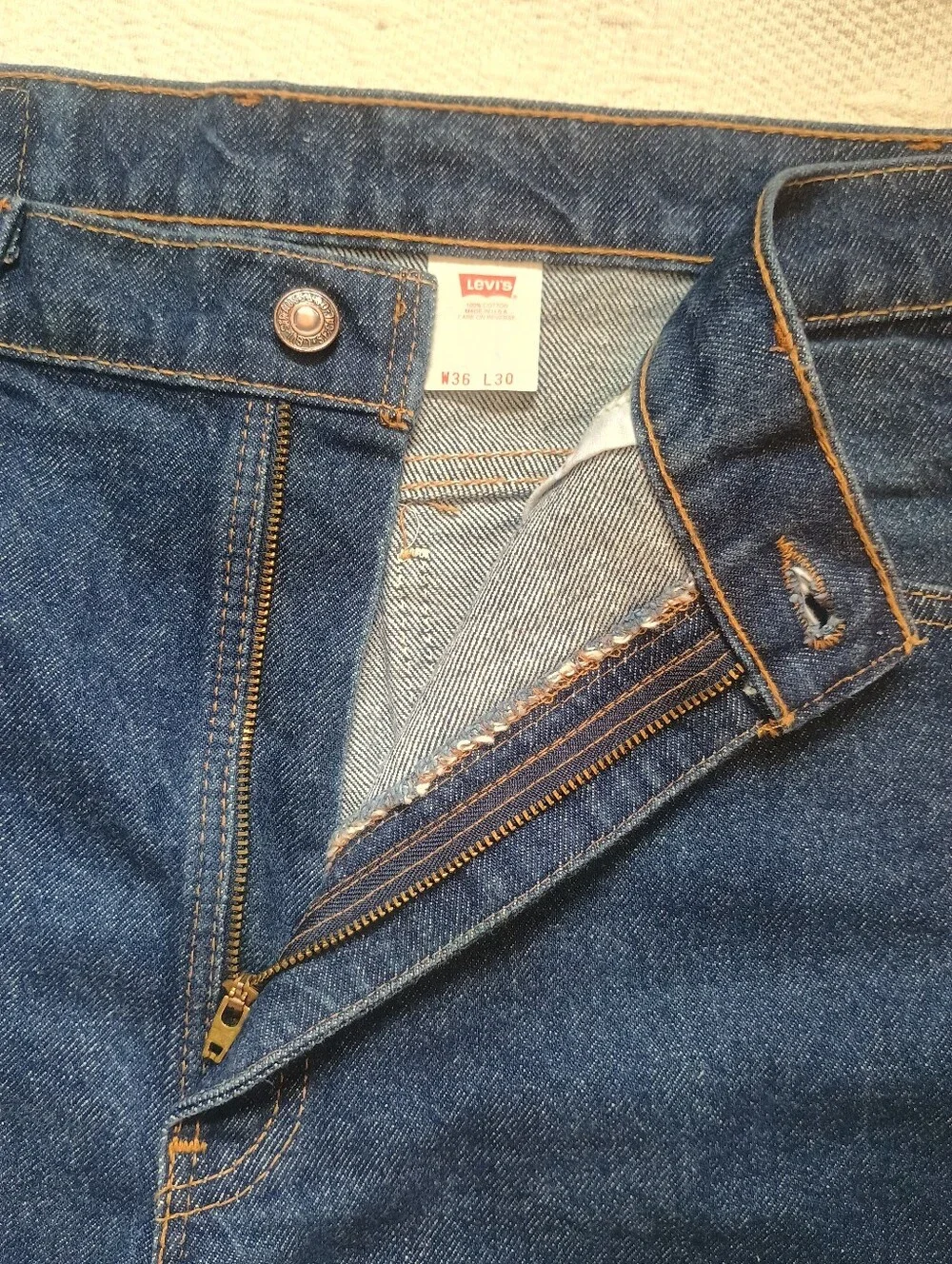 Vintage Levi's 517 Orange Tab Jeans Made in USA Bootcut Men's W36 L30 Blue
